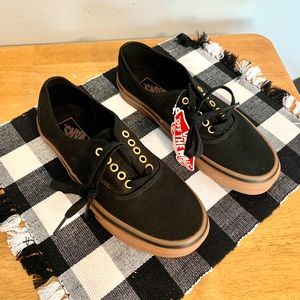 Black Gum Bottom Vans, men size 8.5, women size 10